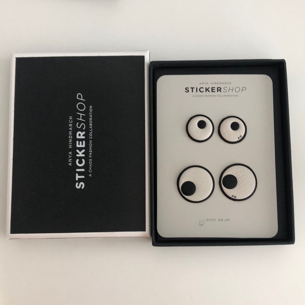 Anya Hindmarch leather stickers “googly eyes”